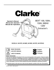 Clarke BEXT 120V Manuel De L'opérateur