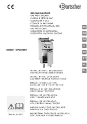 Bartscher CPG91M01 Manuel D'installation, D'utilisation Et D'entretien