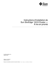 Sun Microsystems StorEdge 5310 Cluster Instructions D'installation