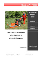 Kersten SM80 Manuel D'installation, D'utilisation Et De Maintenance