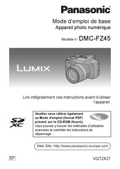 Panasonic Lumix DMC-FZ45 Mode D'emploi De Base