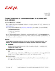 Avaya VSP 4450GSX Guide D'installation