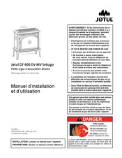 Jøtul GF 400 DV MV Sebago Manuel D'installation Et D'utilisation