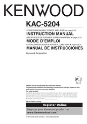 Kenwood KAC-5204 Mode D'emploi