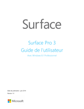 Surface Pro 3 Guide De L'utilisateur