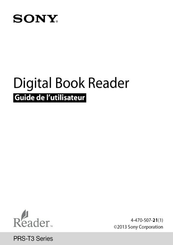 Sony Reader PRS-T3 Série Guide De L'utilisateur