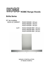 Kobe Range Hoods RAX2130SQB-WM-1 Manuel D'installation Et Mode D'emploi