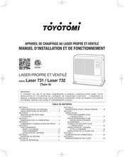 Toyotomi Laser 732 Manuel D'installation Et De Fonctionnement