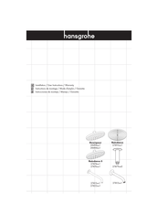 Hansgrohe Raindance 27493 1 Série Instructions De Montage / Mode D'emploi / Garantie