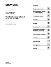 Siemens SIMATIC NET SCALANCE X-300 Série Instructions De Service