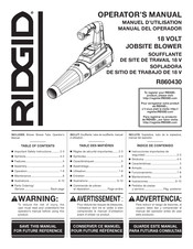 RIDGID R860430 Manuel D'utilisation