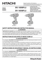 Hitachi Koki DV 18DBFL2 Instructions De Sécurité Et Mode D'emploi
