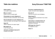 Sony Ericsson T105 Guide Rapide