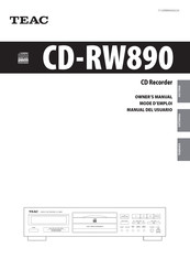 Teac CD-RW890 Mode D'emploi