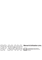 Jonsered BP 2040C Manuel D'utilisation