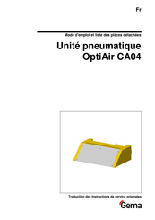 Gema OptiAir CA04 Mode D'emploi Et Liste Des Pièces Détachées