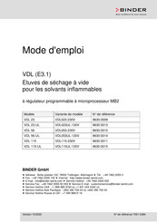 Binder VDL 115-UL Mode D'emploi