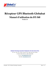 Globalsat BT-368 Manuel D'utilisation