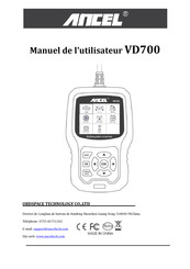 Ancel VD700 Manuel De L'utilisateur