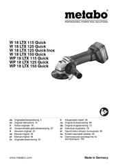 Metabo W 18 LTX 150 Quick Notice Originale