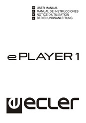 Ecler ePLAYER1 Notice D'utilisation