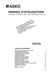 Asko D3530 Manuel D'utilisation