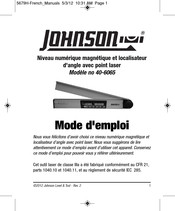 Johnson Level & Tool 40-6065 Mode D'emploi