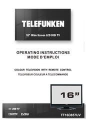 Telefunken TF16D857UV Mode D'emploi