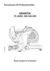 Fama GRAVITA 330 Mode D'emploi Et D'entretien