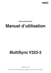 NEC MultiSync V323-3 Manuel D'utilisation