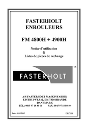 FASTERHOLT FM 4900H Manuel D'utilisation Et Liste De Pièces