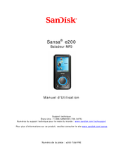 SanDisk Sansa E200 Manuel D'utilisation