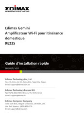 Edimax Technology Gemini RE23S Guide D'installation Rapide