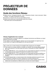 Casio XJ-UT311WN Guide Utilisateur Réseau