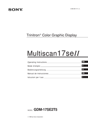 Sony Trinitron Multiscan17seII GDM-17SE2T5 Mode D'emploi