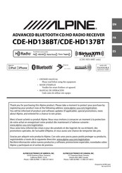 Alpine CDE-HD138BT Mode D'emploi