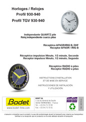Bodet Profil TGV 940 Instructions D'installation Et De Service