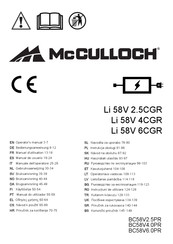 McCulloch Li 58V 6CGR Manuel D'utilisation