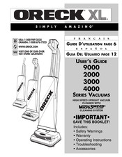 Oreck XL Simply Amazing 9000 Série Guide D'utilisation