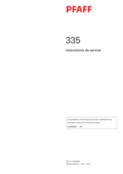 Pfaff 335 Instructions De Service