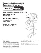 Haussmann Xpert DP1200 Manuel De L'utilisateur