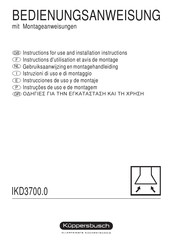 Kuppersbusch IKD3700.0 Instructions D'utilisation Et Avis De Montage