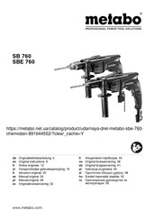 Metabo SB 760 Notice Originale