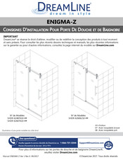 DreamLine ENIGMA-Z SHDR-62487610 Série Consignes D'installation