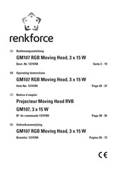 Renkforce GM107 Moving Head RVB Notice D'emploi