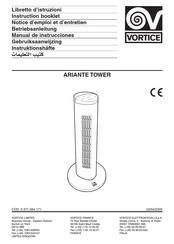 Vortice ARIANTE TOWER Notice D'emploi Et D'entretien