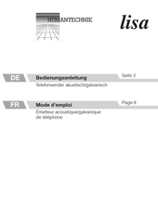 HumanTechnik lisa Émetteur acoustique/galvanique de téléphone Mode D'emploi