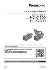 Panasonic HC-X1500 Mode D'emploi De Base