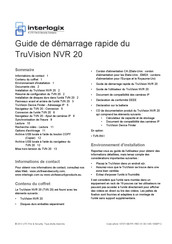 Interlogix TruVision NVR 20 Guide De Démarrage Rapide