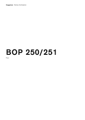 Gaggenau BOP 250 Notice D'utilisation